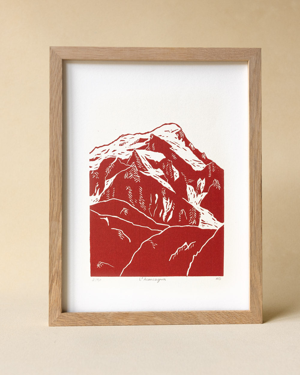 L'Aconcagua - Original Linoprint