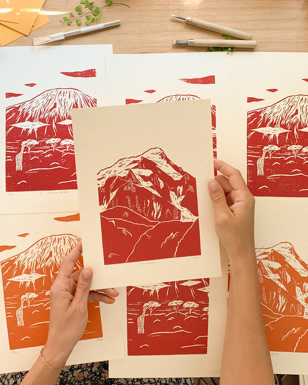 L'Aconcagua - Original Linoprint