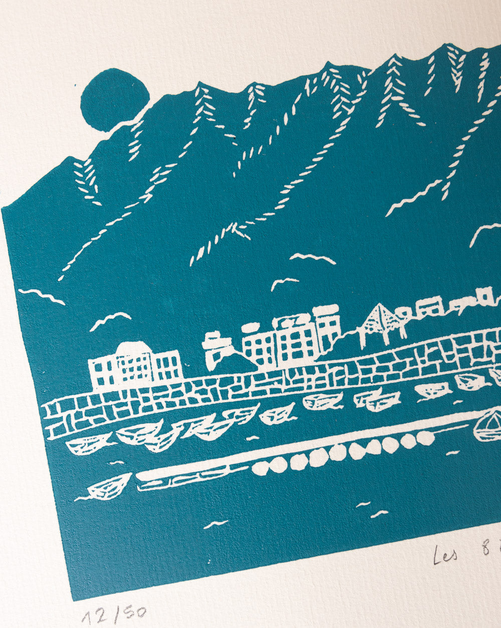 Les 8 Immortels - Original Linoprint