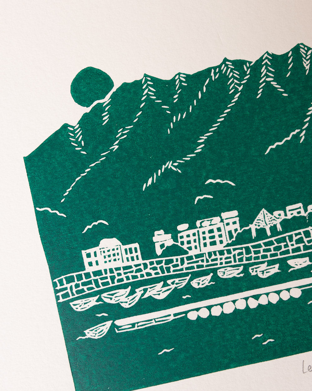 Les 8 Immortels - Original Linoprint