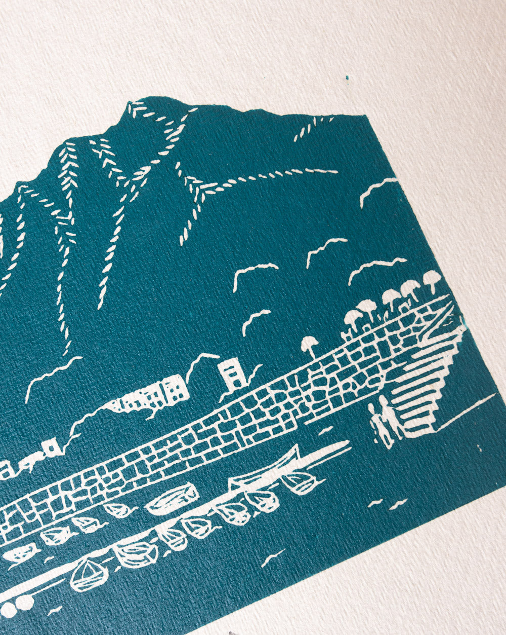 Les 8 Immortels - Original Linoprint