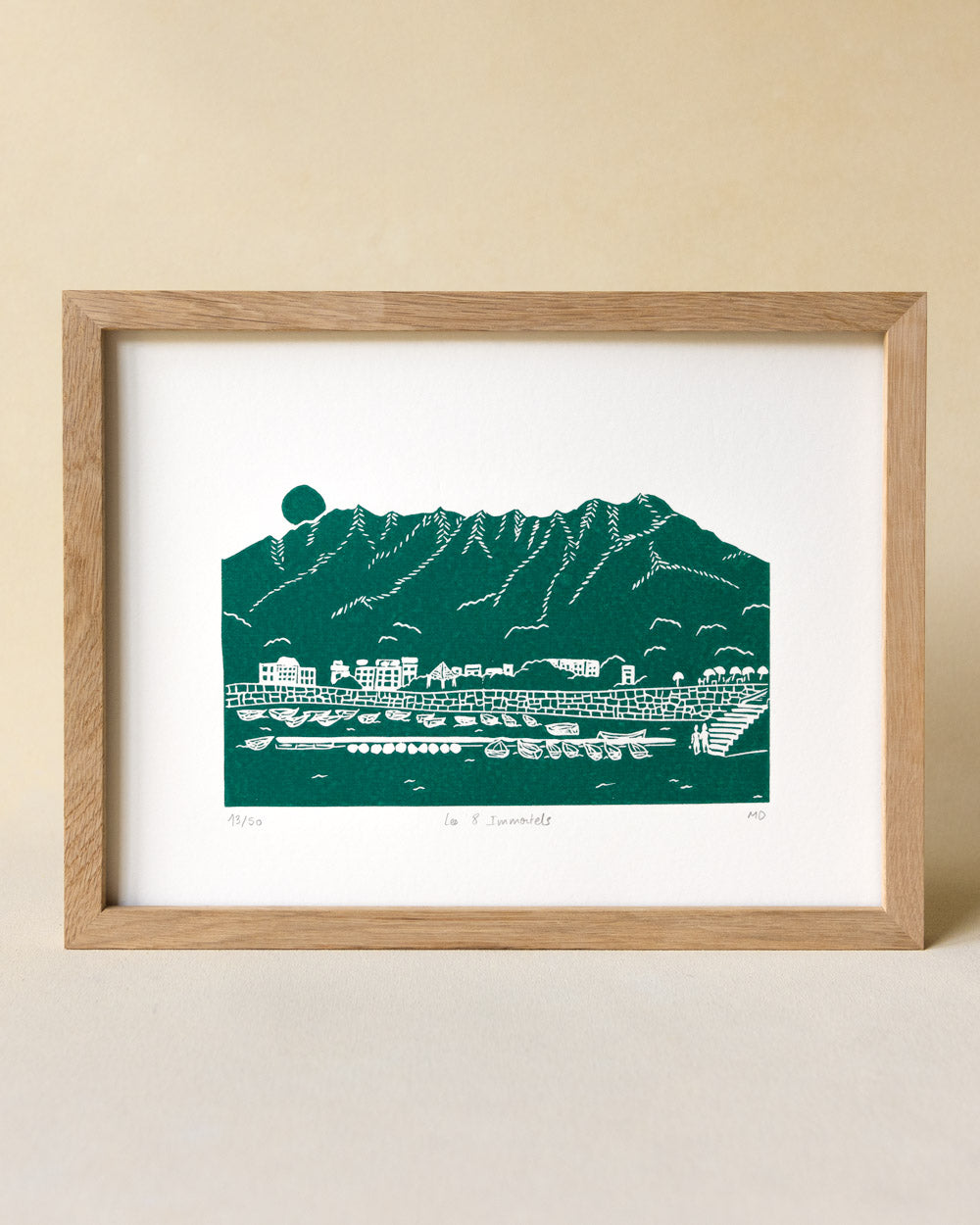 Les 8 Immortels - Original Linoprint