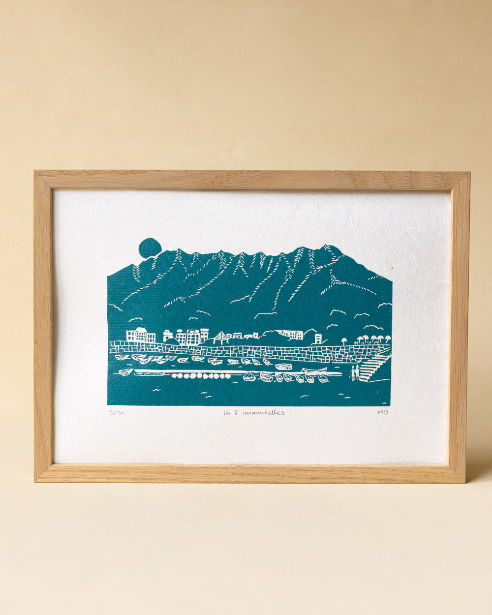 Les 8 Immortels - Original Linoprint