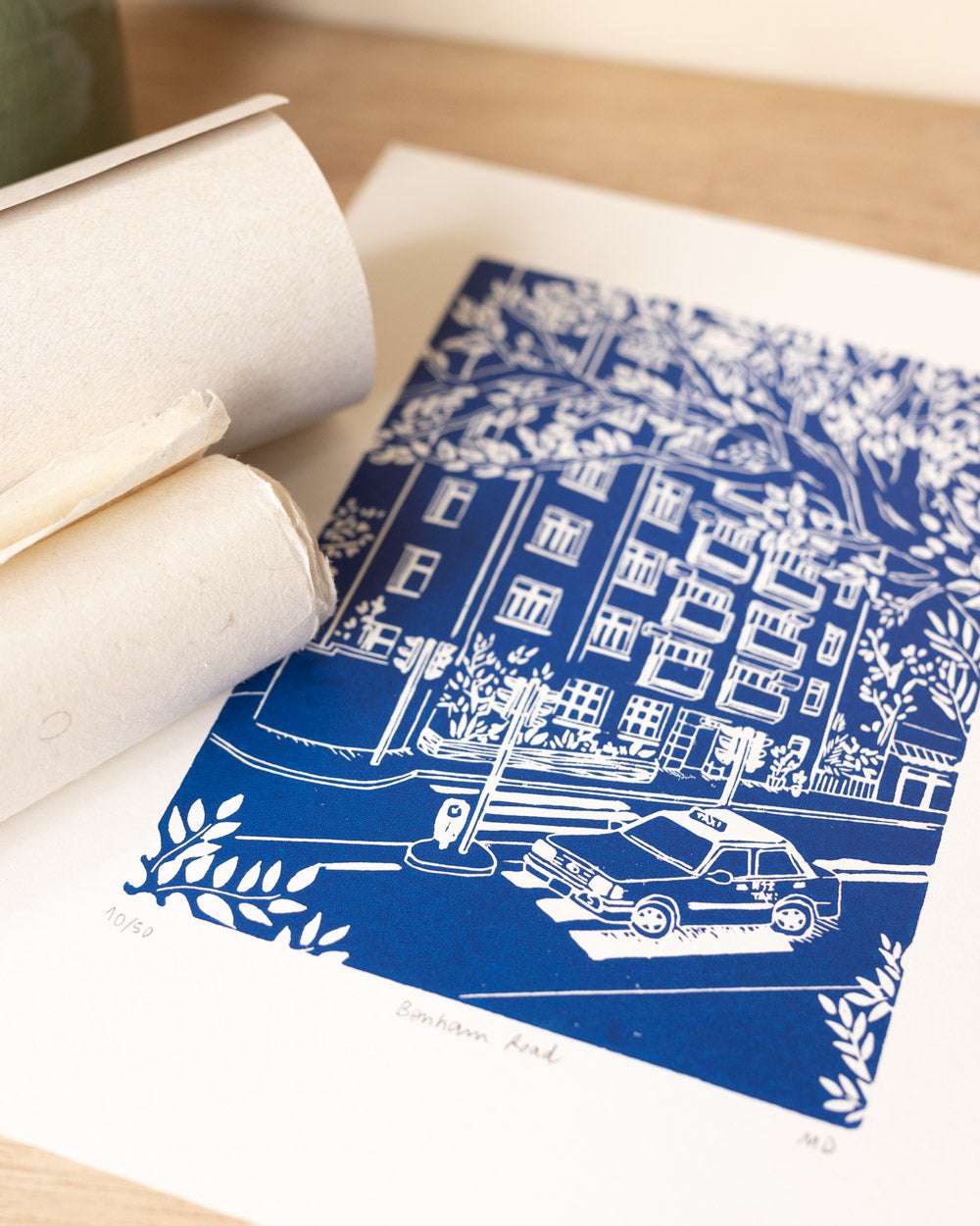 Bonham Road - Original Linoprint