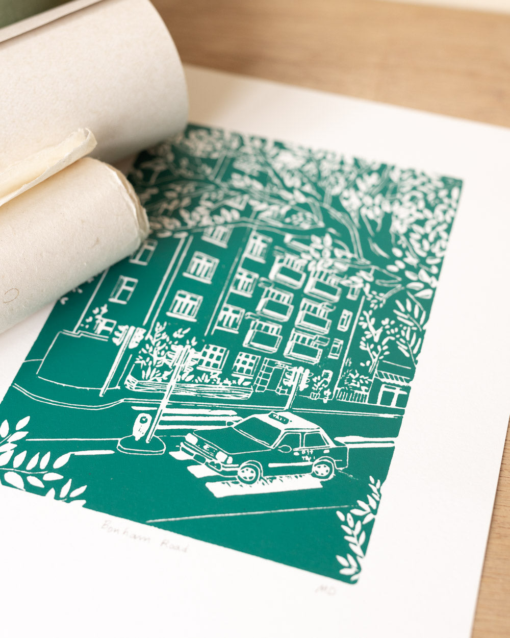 Bonham Road - Original Linoprint