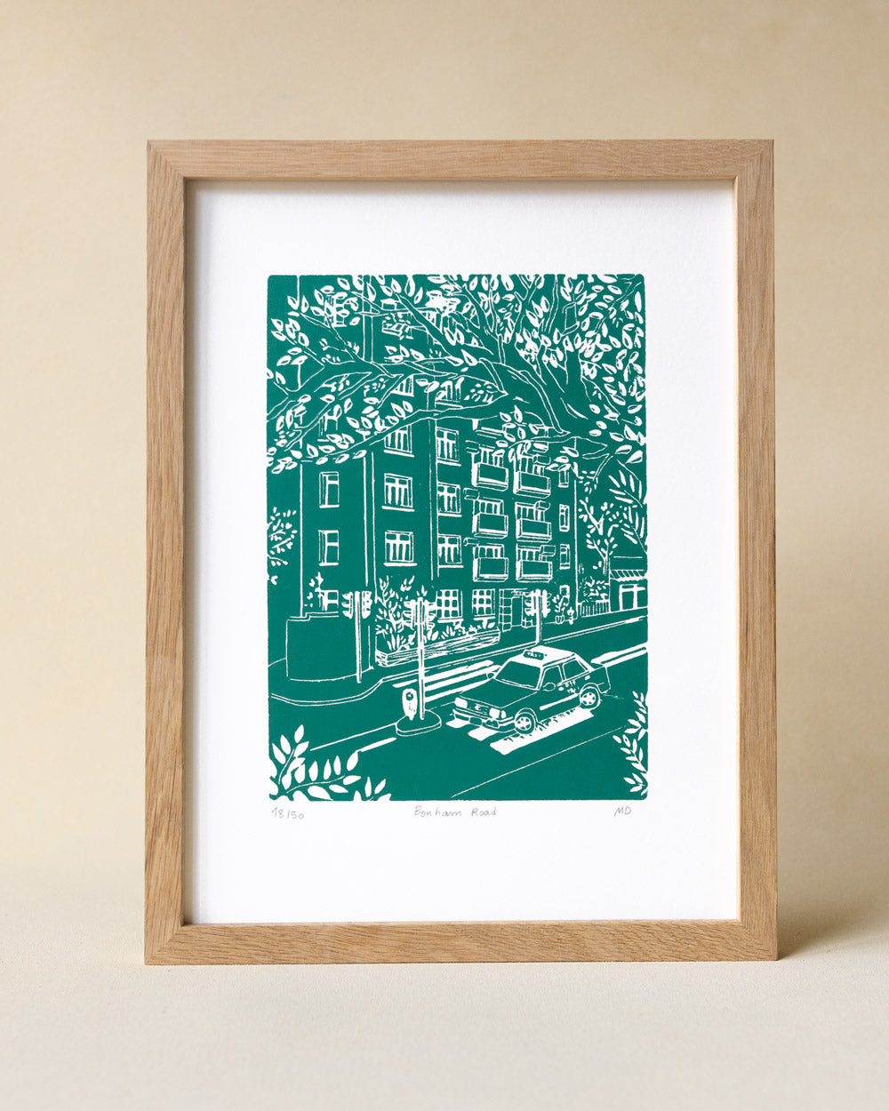 Bonham Road - Original Linoprint