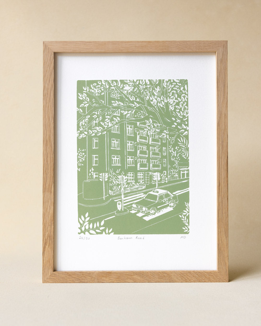 Bonham Road - Original Linoprint