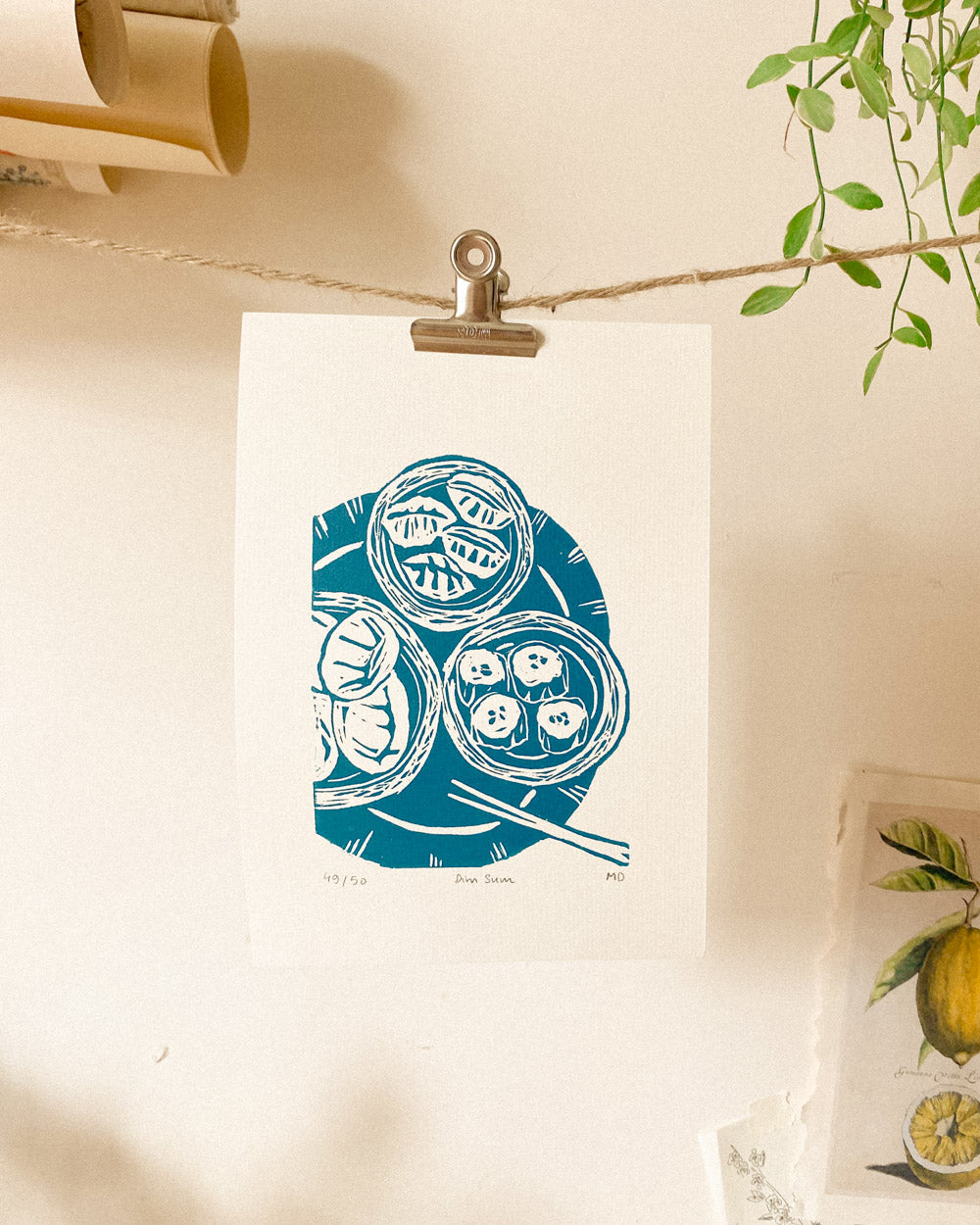 Dim Sum - Original Linoprint