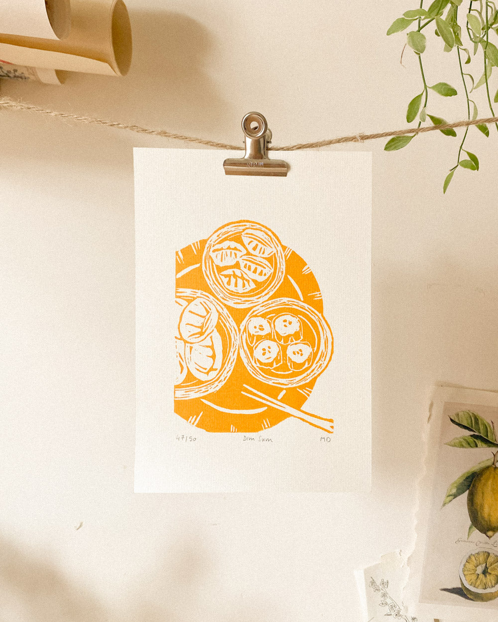 Dim Sum - Original Linoprint