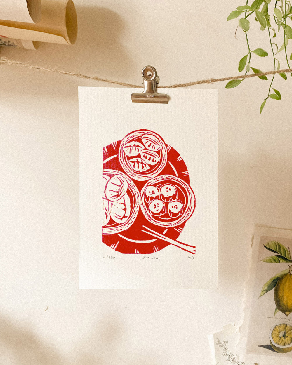 Dim Sum - Original Linoprint