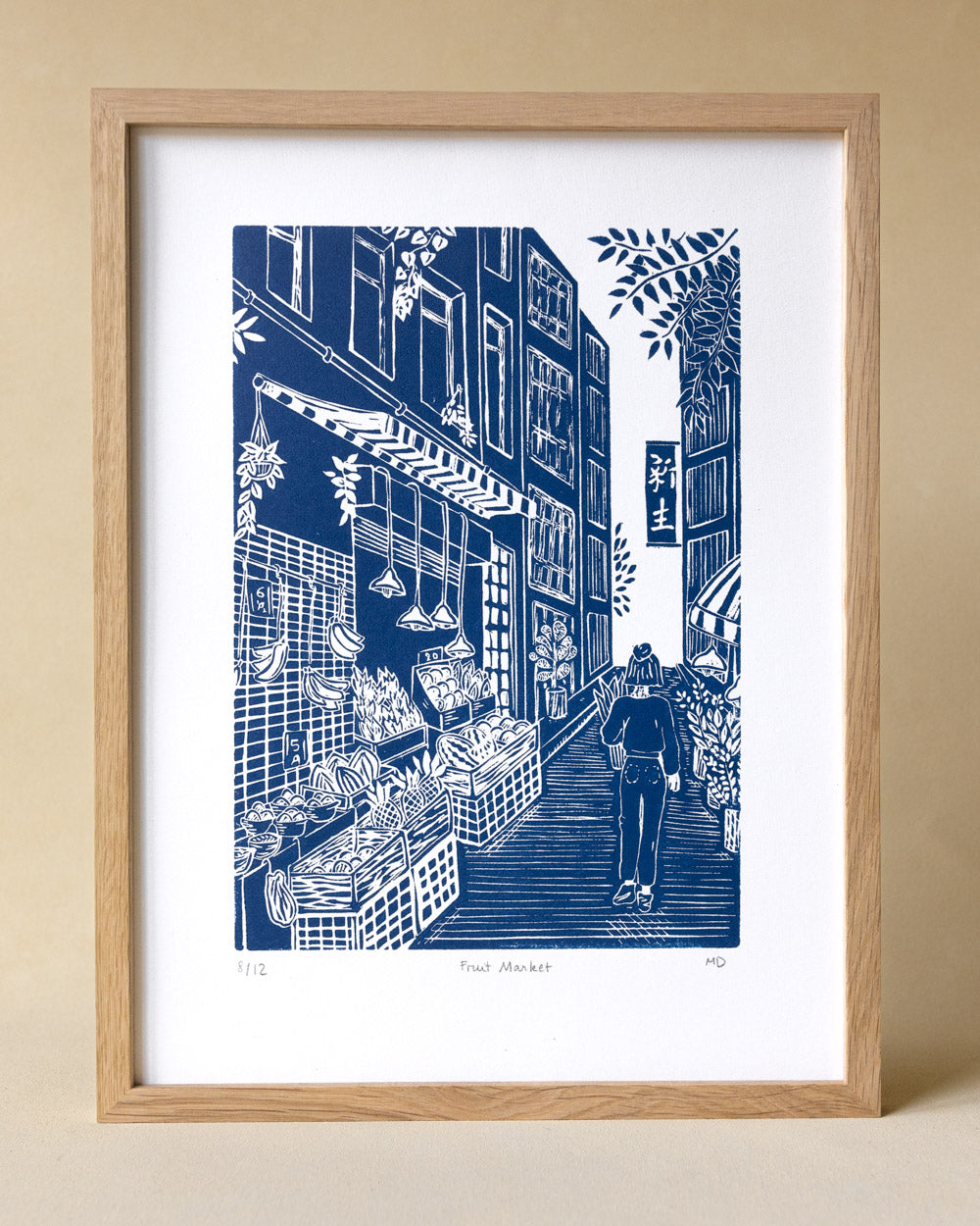 Fruit Market - Original Linoprint