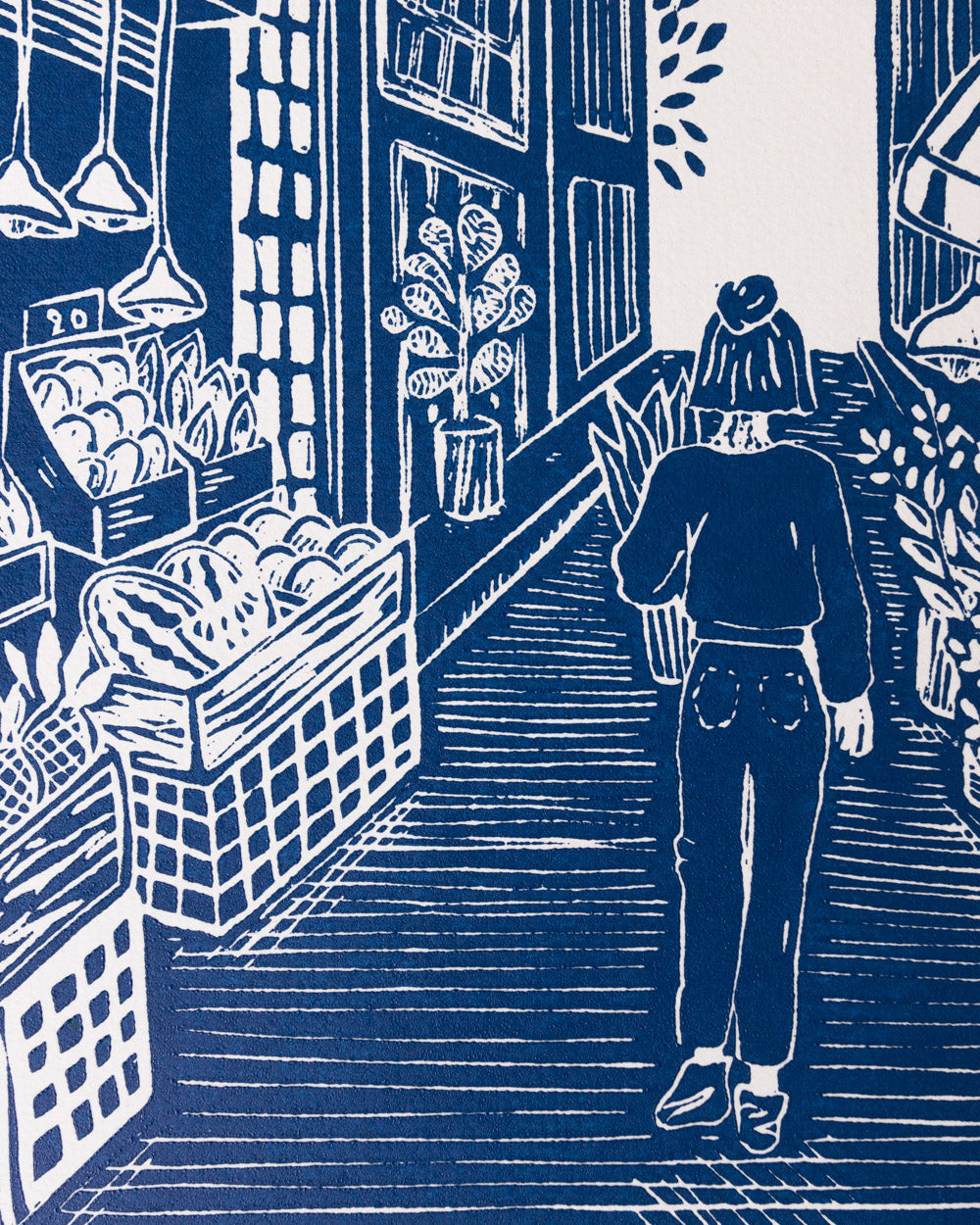 Fruit Market - Original Linoprint