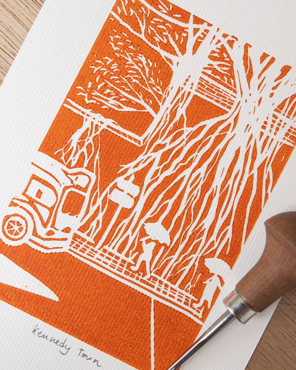 Kennedy Town - Original Linoprint