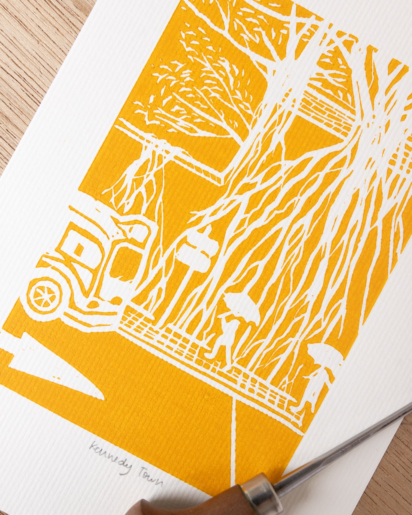 Kennedy Town - Original Linoprint