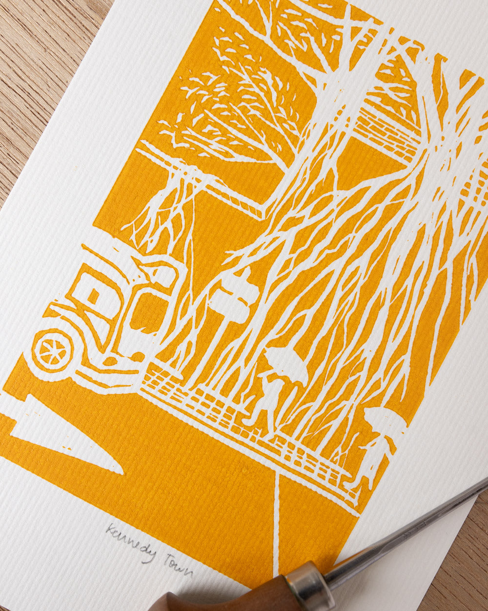 Kennedy Town - Original Linoprint