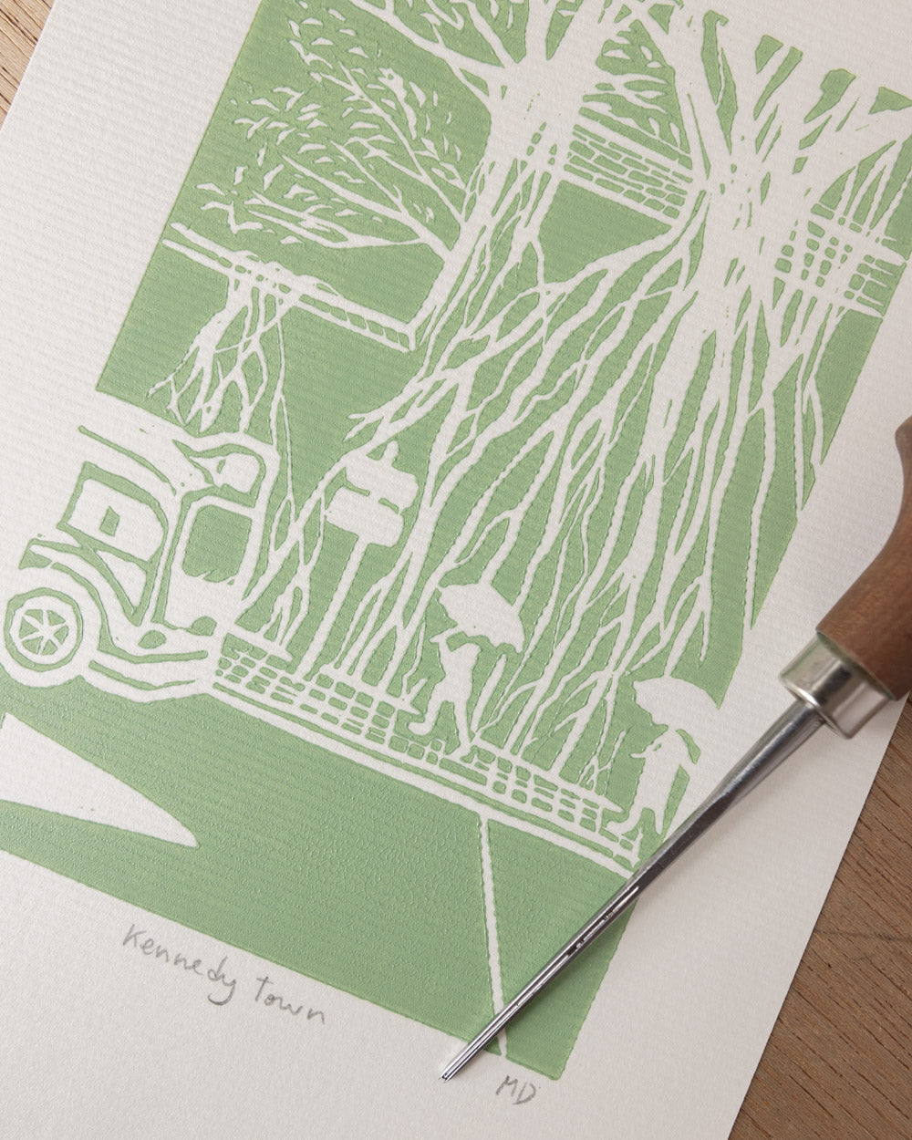 Kennedy Town - Original Linoprint