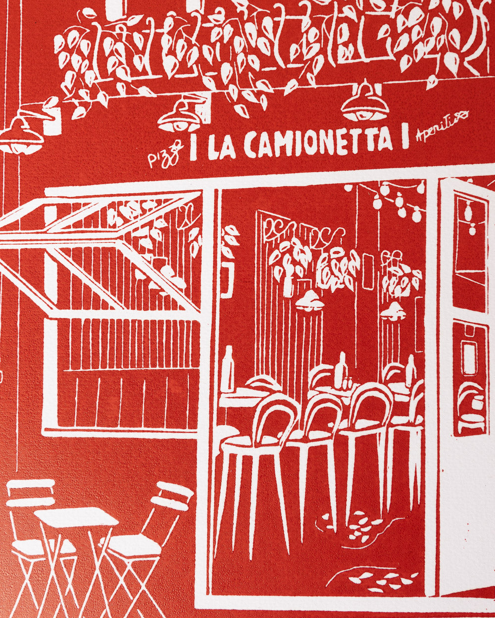 La Camionetta - Original Linoprint
