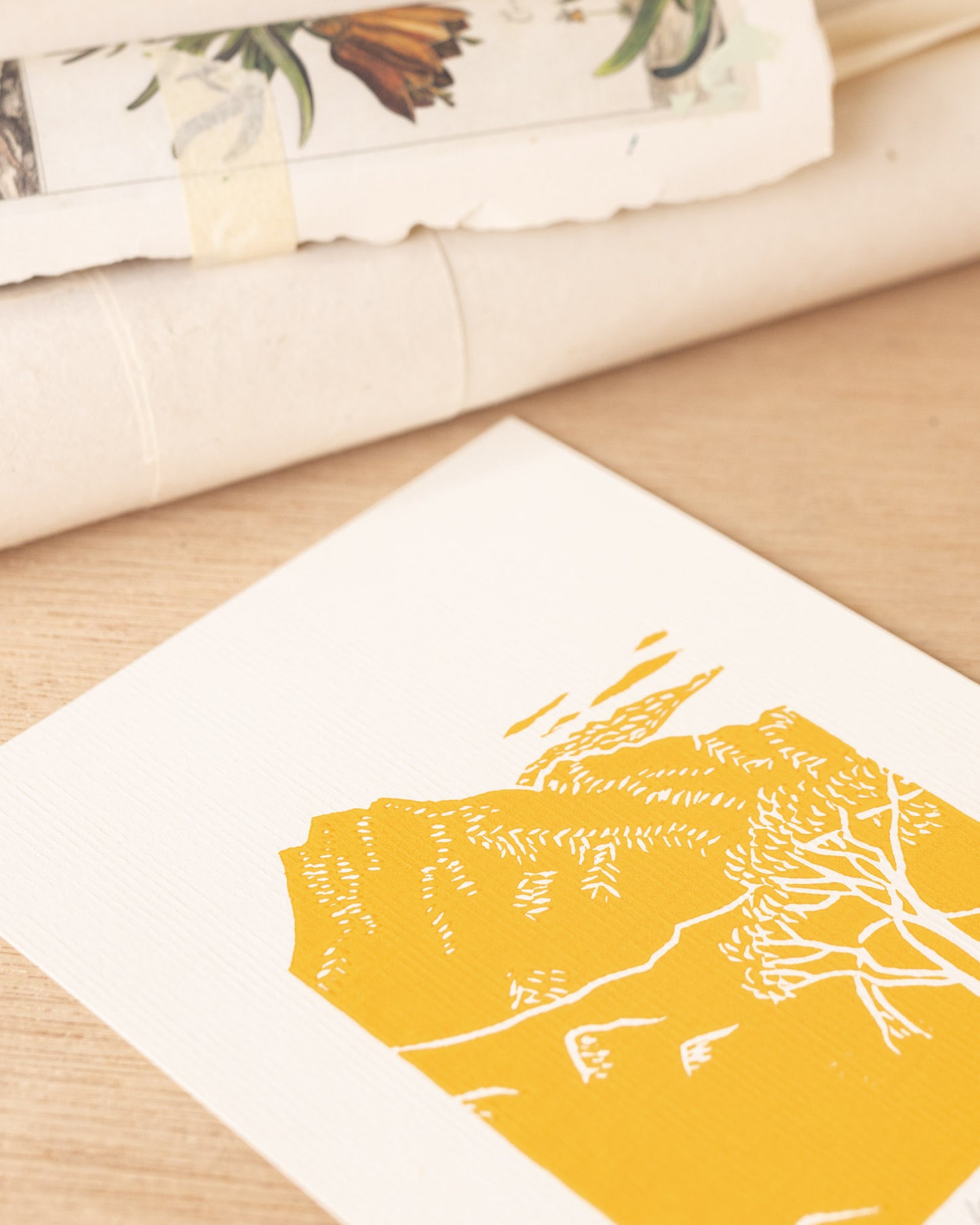 Lantau Peak - Original Linoprint