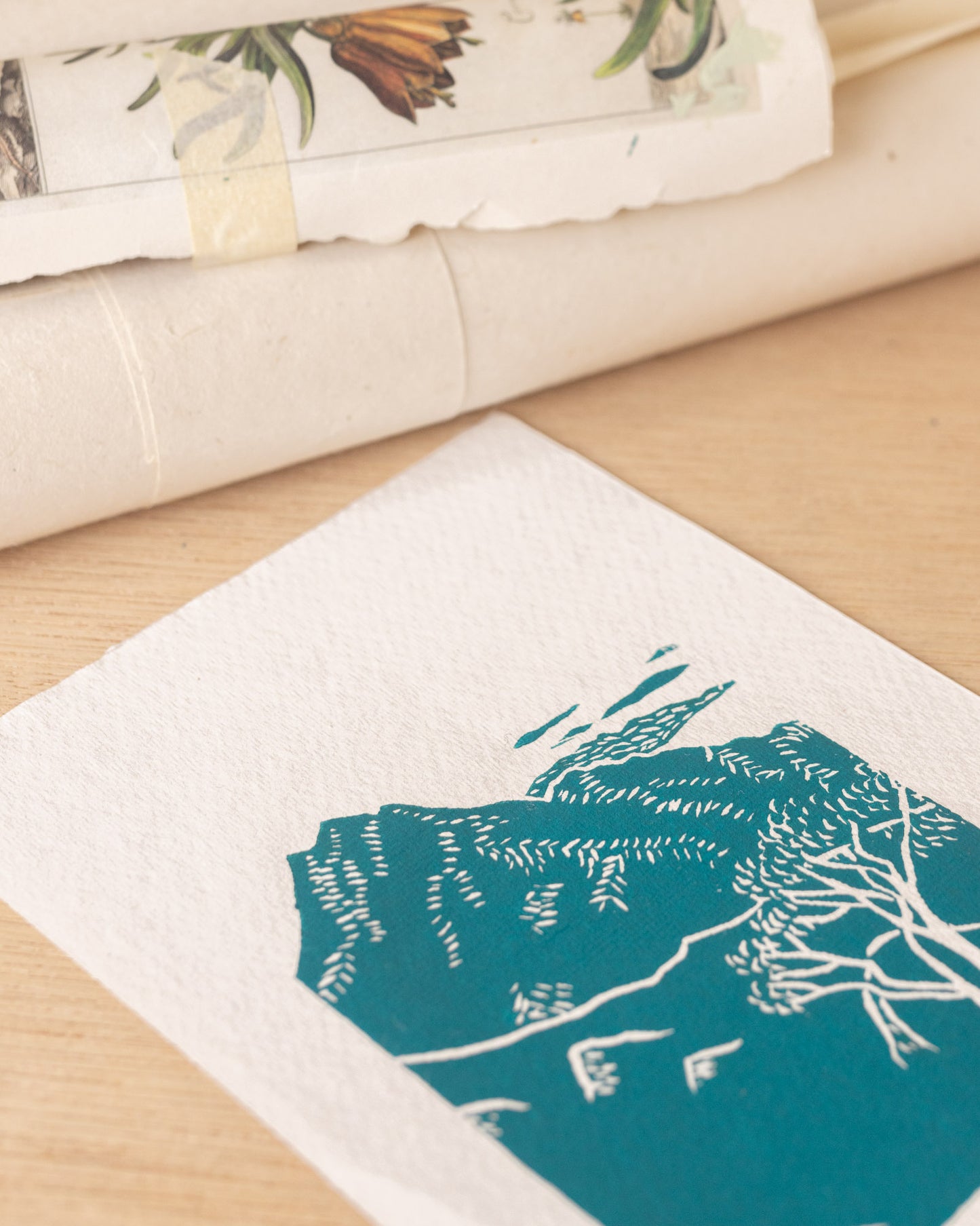 Lantau Peak - Original Linoprint