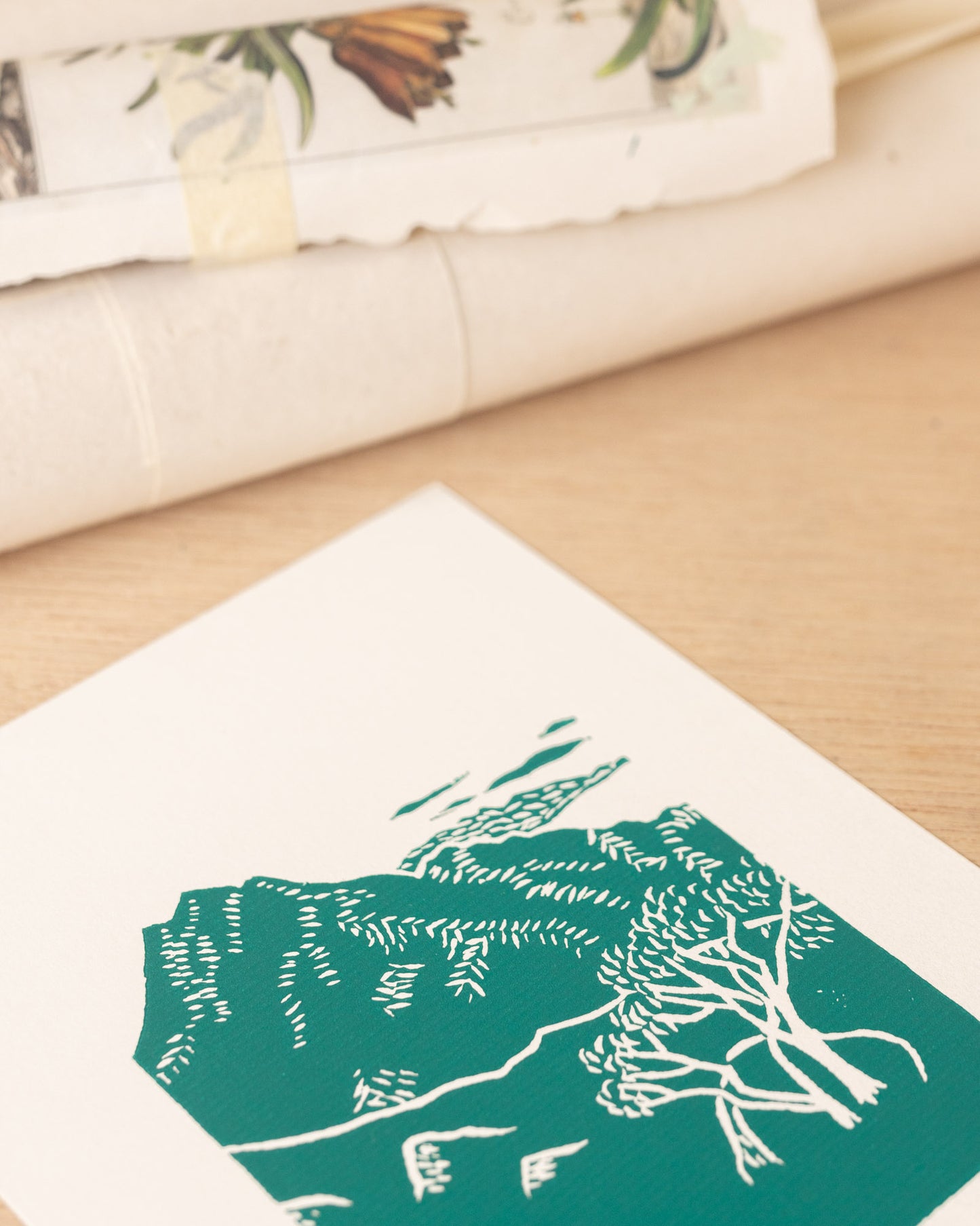 Lantau Peak - Original Linoprint
