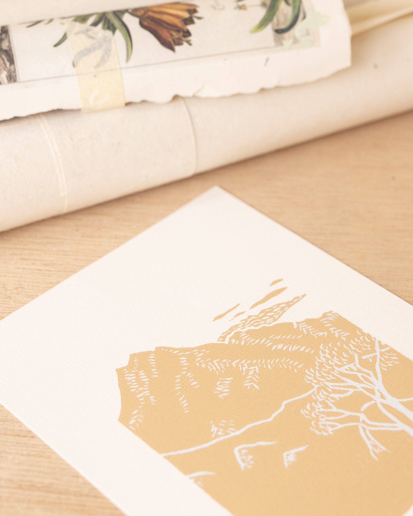 Lantau Peak - Original Linoprint