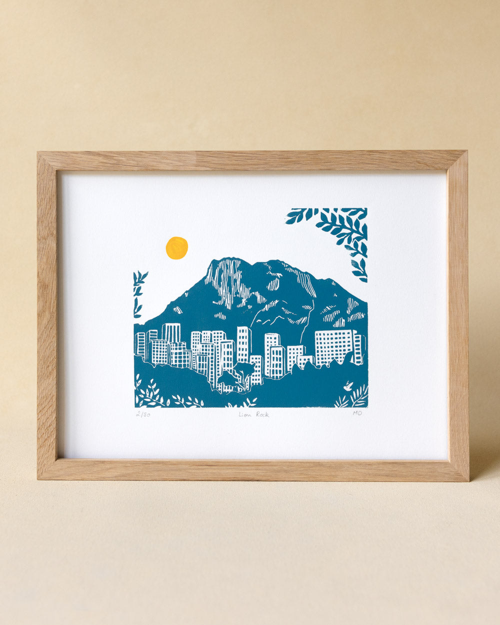 Lion Rock - Original Linoprint