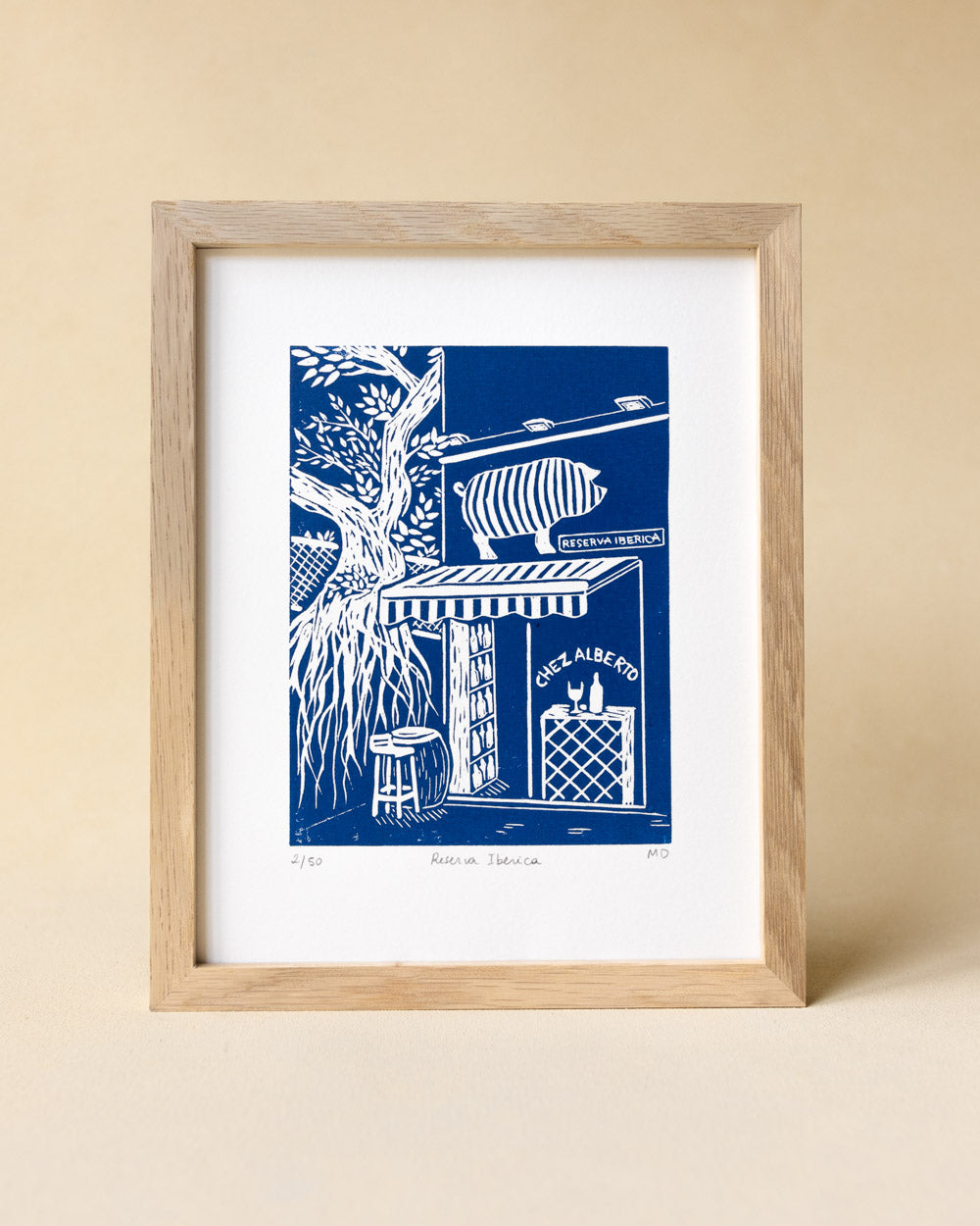 Reserva Iberica - Original Linoprint