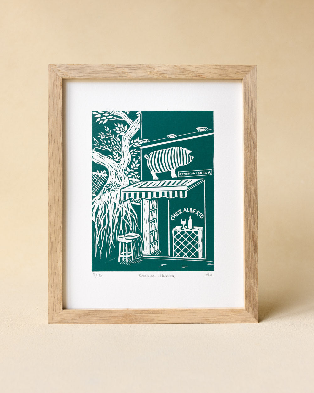 Reserva Iberica - Original Linoprint