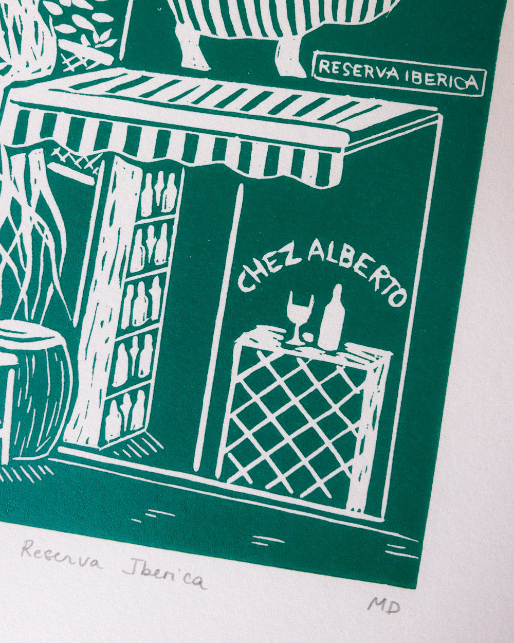 Reserva Iberica - Original Linoprint