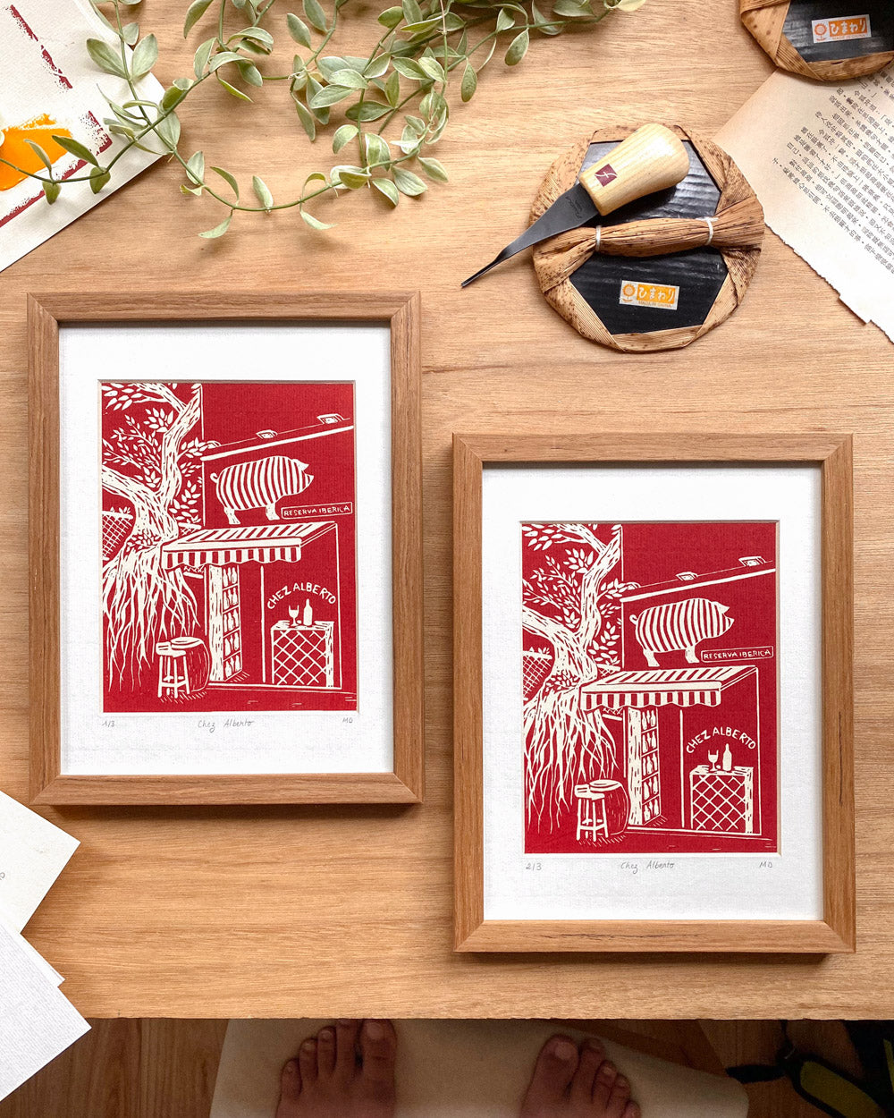 Reserva Iberica - Original Linoprint