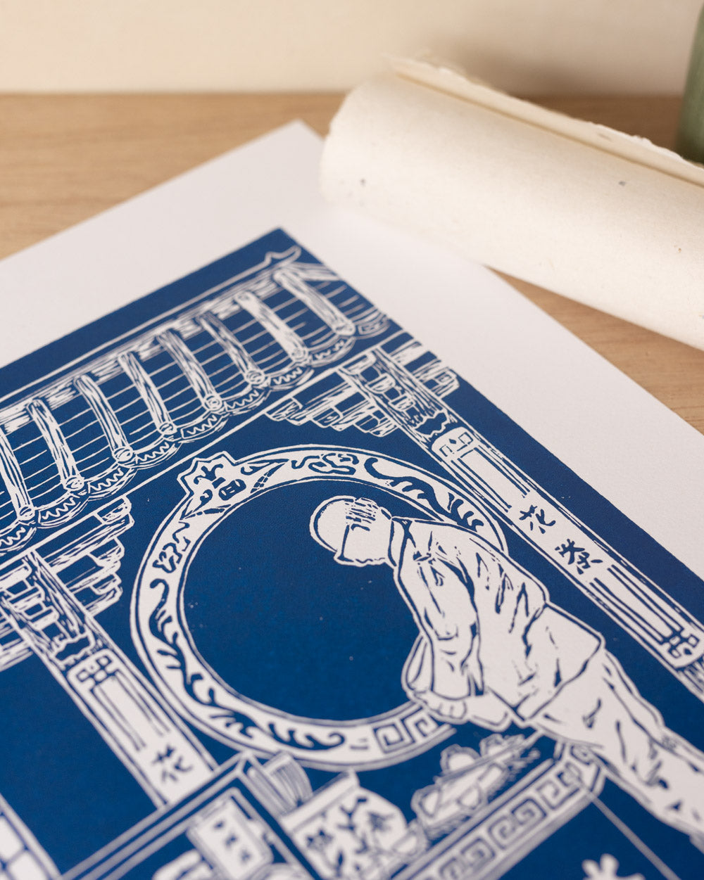 Tea Shop - Original Linoprint