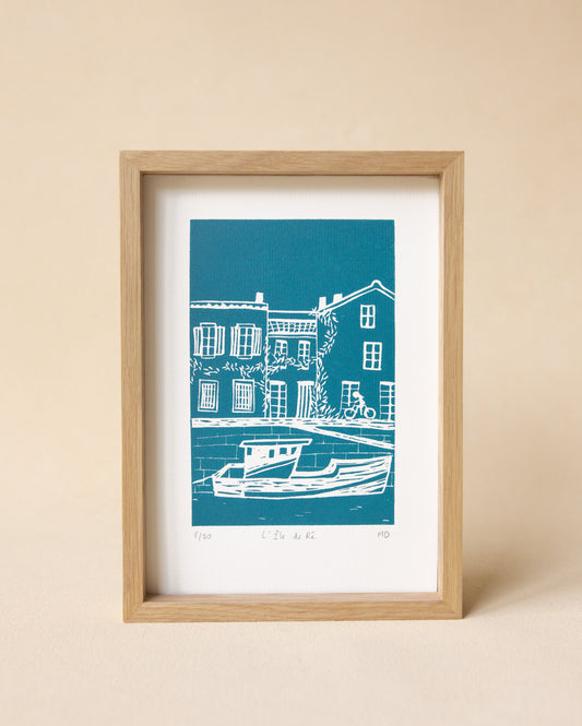 L'Île de Ré - Original Linoprint