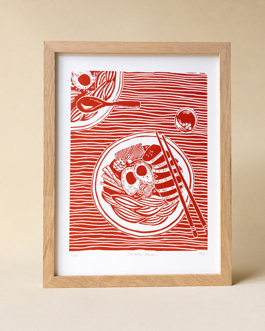 Tonkotsu Ramen - Original Linoprint