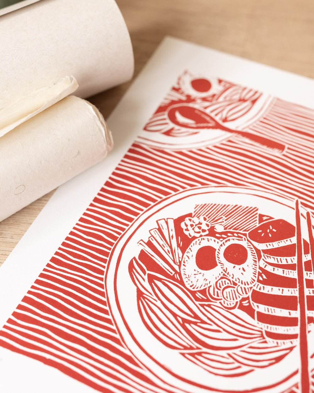 Tonkotsu Ramen - Original Linoprint