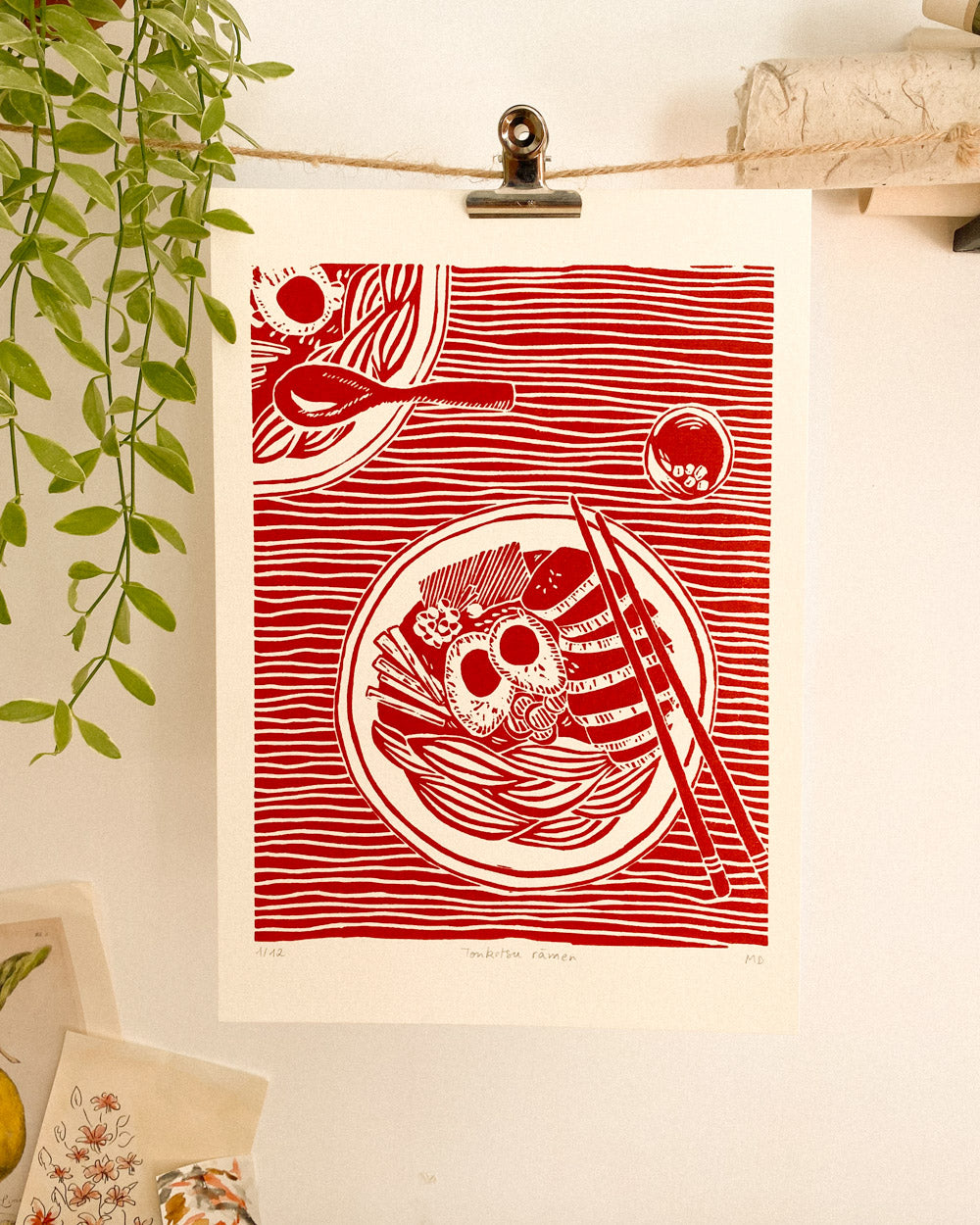 Tonkotsu Ramen - Original Linoprint