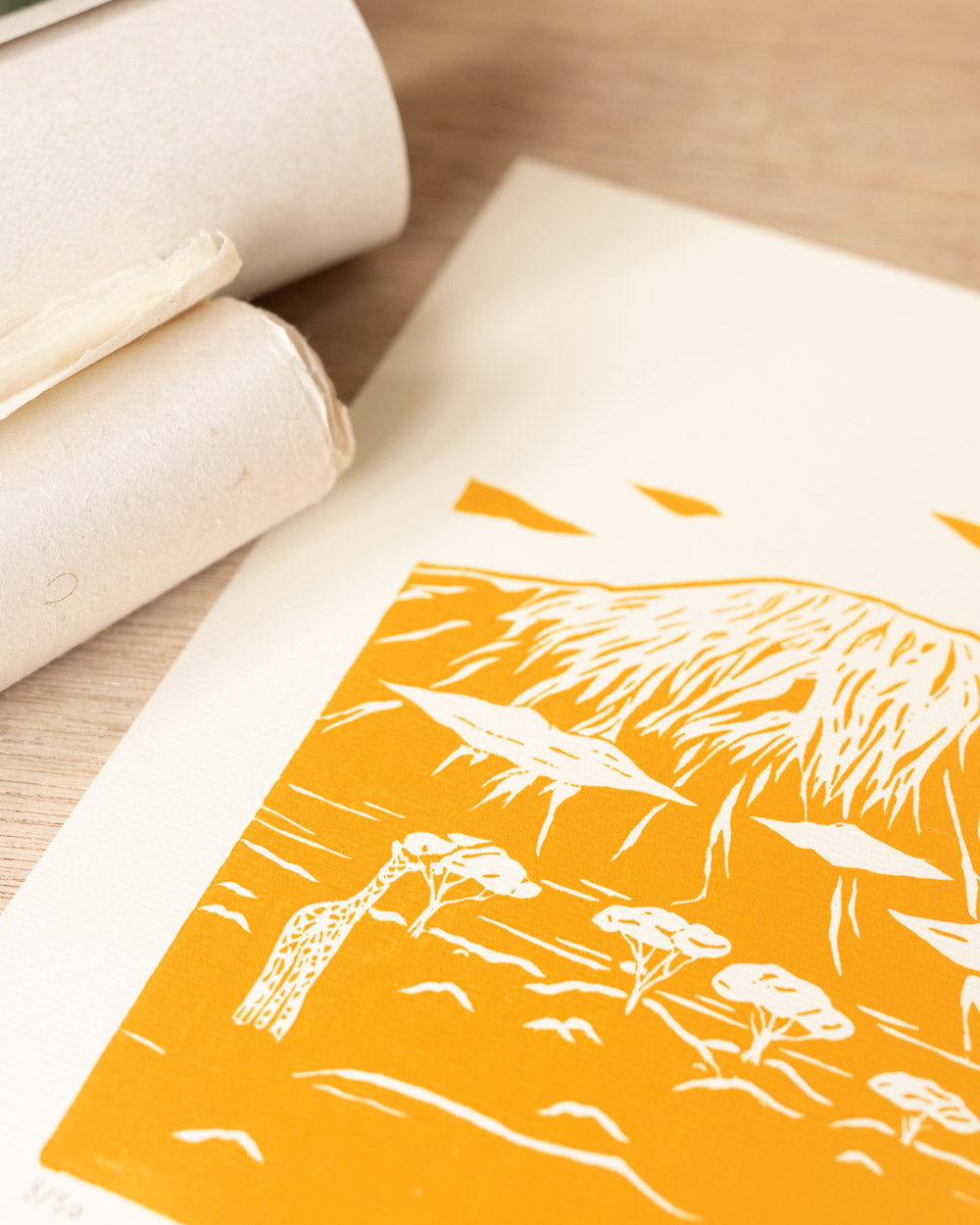 Le Kilimandjaro - Original Linoprint