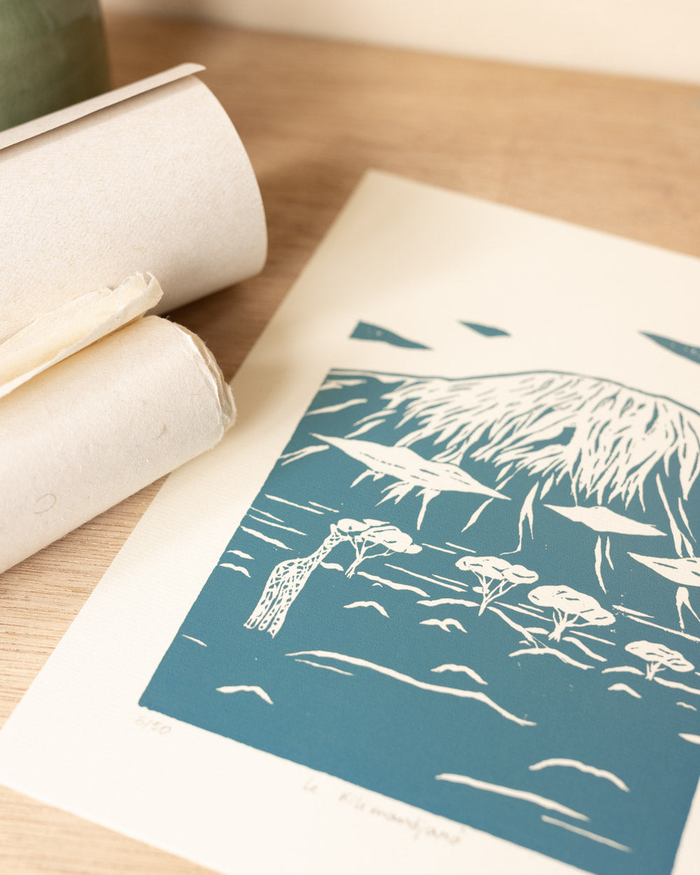 Le Kilimandjaro - Original Linoprint