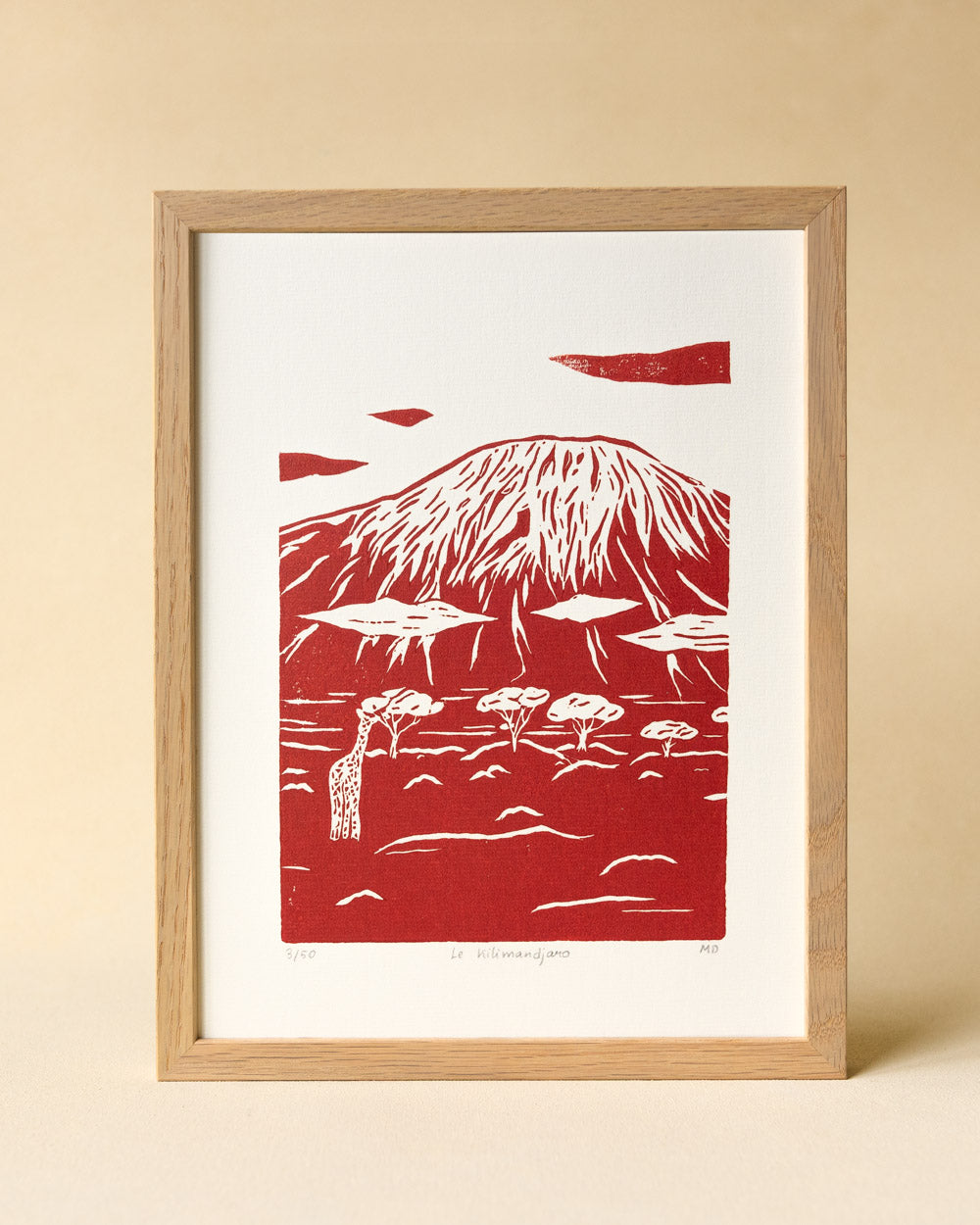 Le Kilimandjaro - Original Linoprint