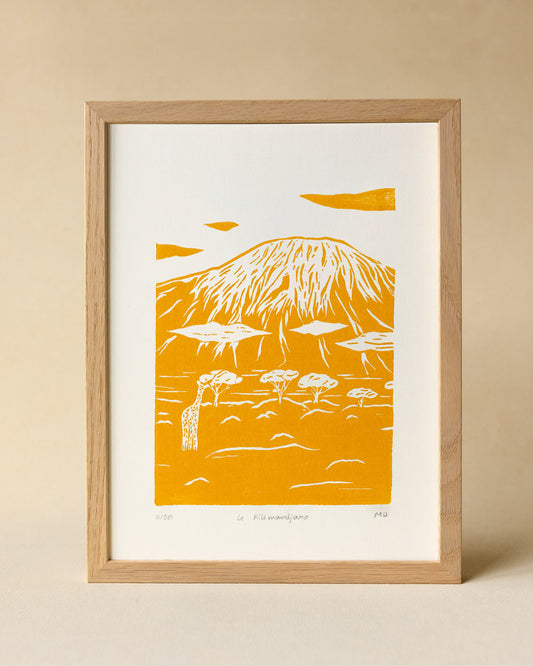 Le Kilimandjaro - Original Linoprint