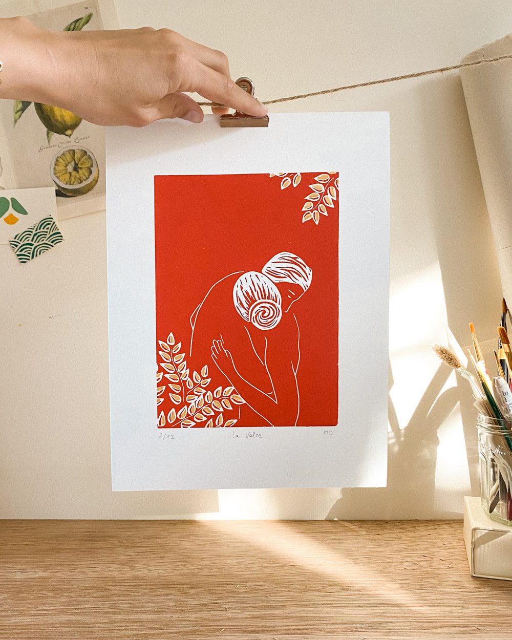 La Valse - Original Linoprint