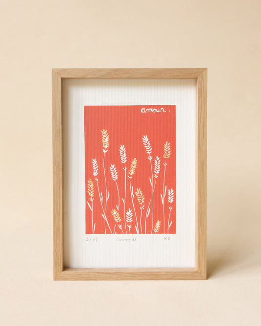 Lavande - Original Linoprint