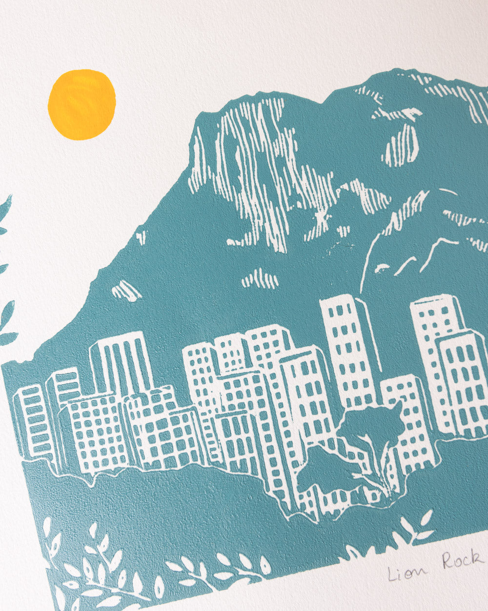 Lion Rock - Original Linoprint