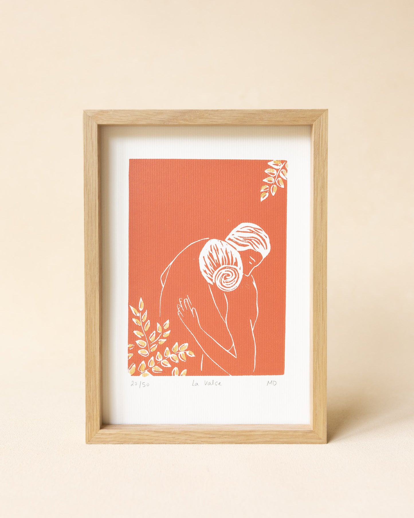 La Valse Small - Original Linoprint