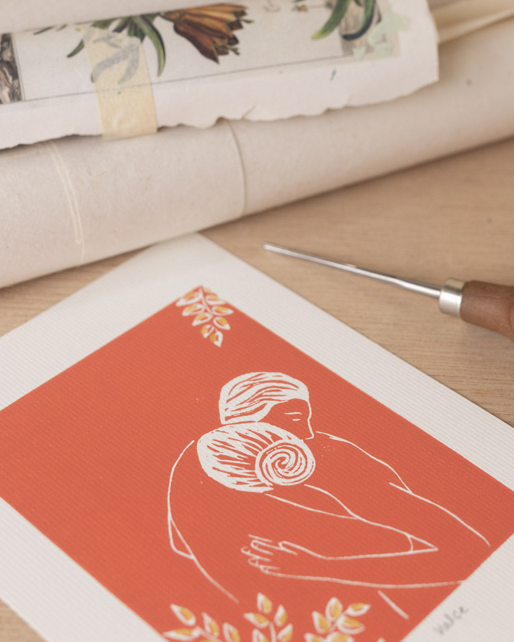 La Valse Small - Original Linoprint