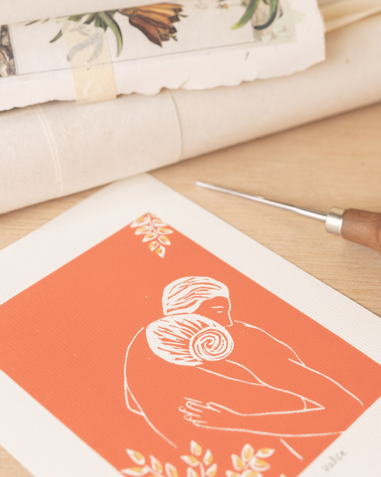 La Valse Small - Original Linoprint