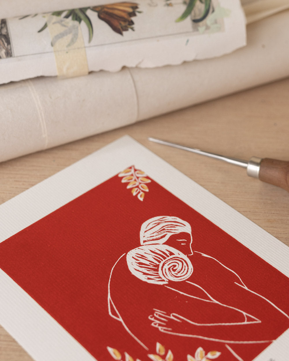 La Valse Small - Original Linoprint