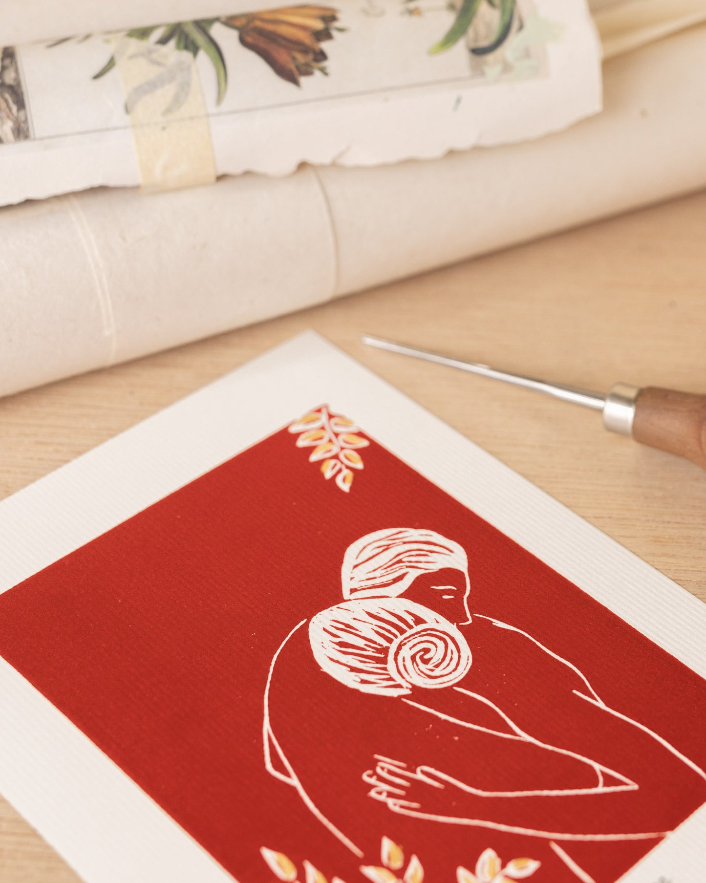 La Valse Small - Original Linoprint