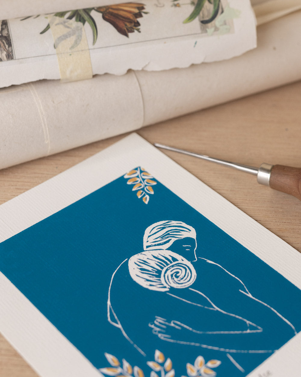 La Valse Small - Original Linoprint