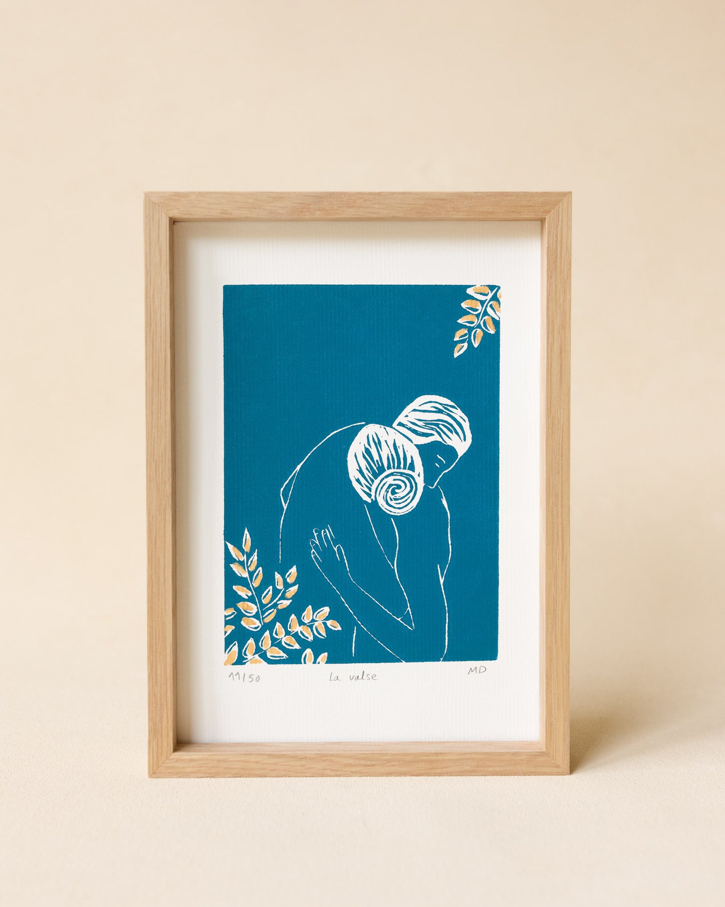 La Valse Small - Original Linoprint