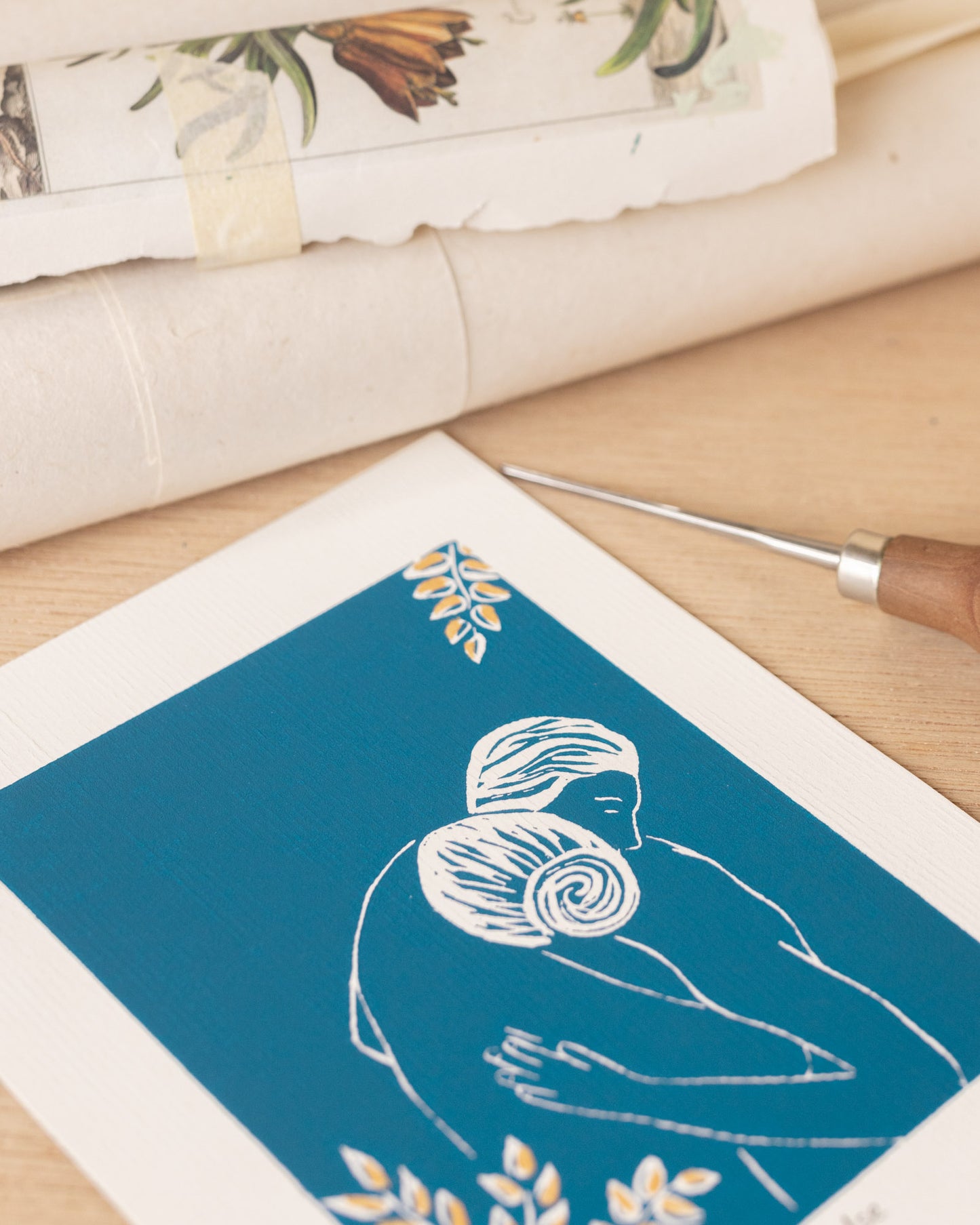La Valse Small - Original Linoprint